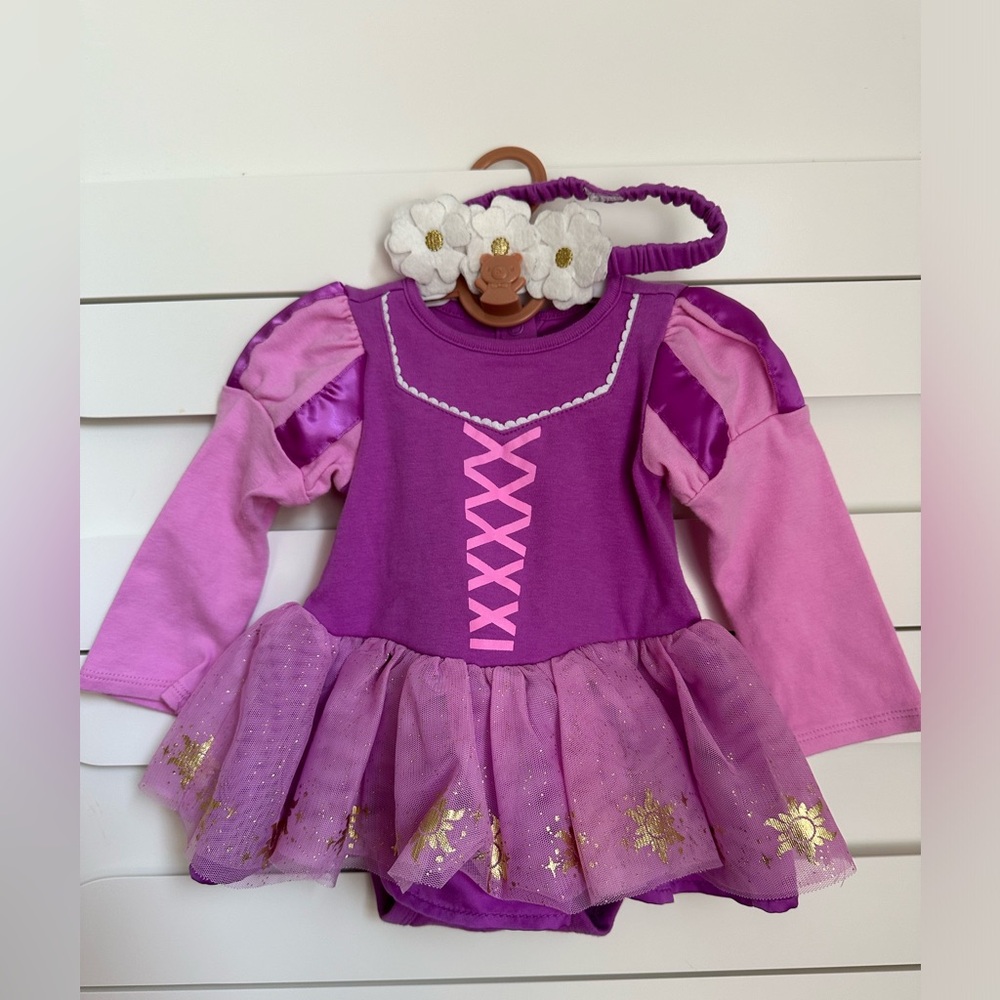 Disney Tangled Baby Girl costume dress with headband 9-12M